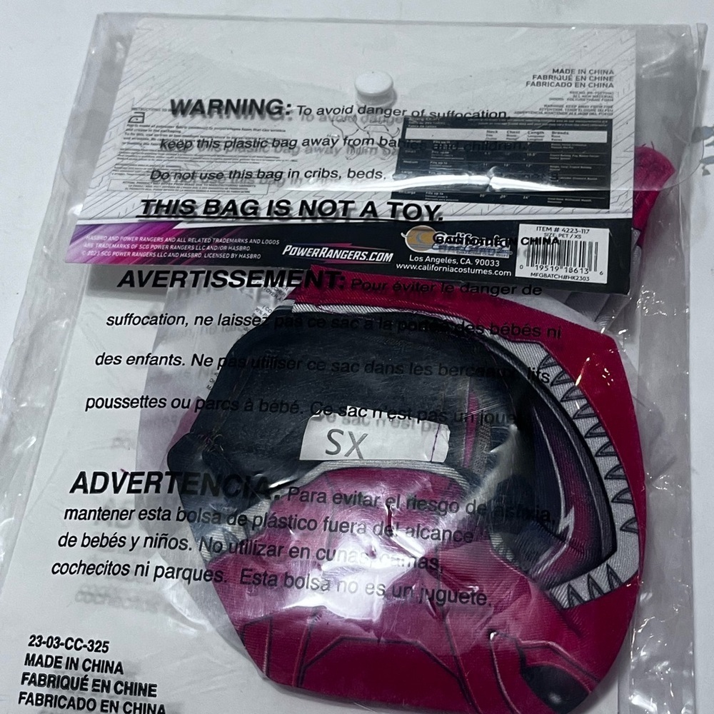 🎉Host Pick🎉California Costumes Power Rangers Red Ranger Costumes for Dogs XS - Picture 3 of 6